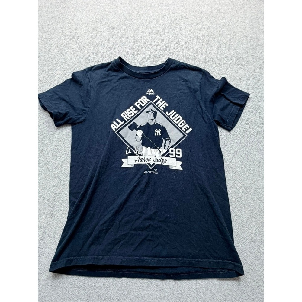Majestic Kids New York Yankees Aaron Judge All Rise Graphic T-Shirt Navy Large